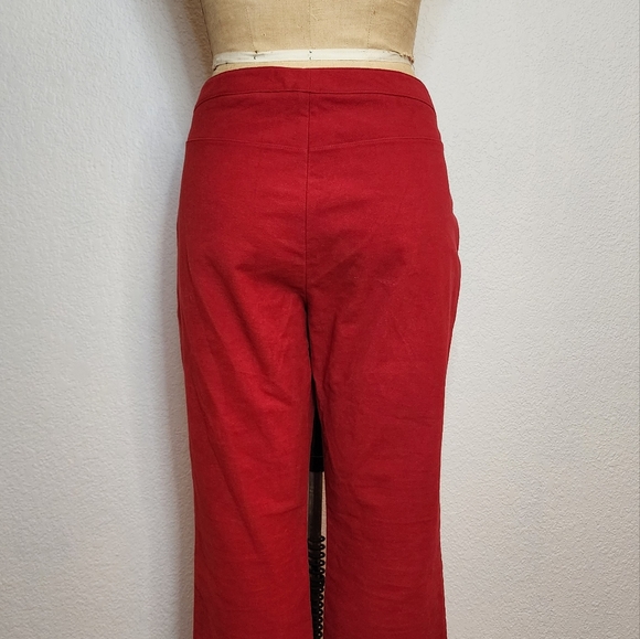 Theory Red Crop Moleskin Twill Trousers - Picture 6 of 9